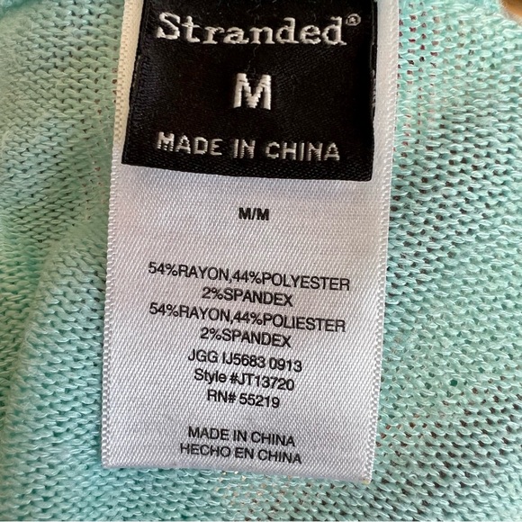 Women's Stranded Long Sleeve Thin Sweater Top - Picture 4 of 4